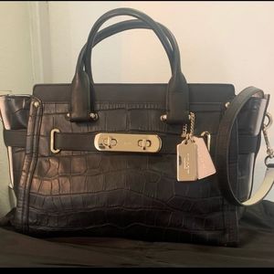 Coach croc embossed swagger